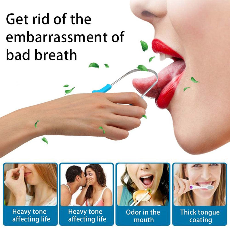[Australia] - Tongue Scraper Stainless Steel,Tongue Cleaner with Storage Box Fights Bad Breath for Oral Care 