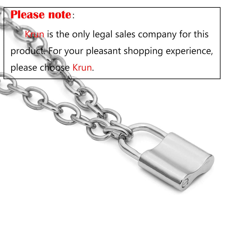 [Australia] - Krun Y Necklace Lock Pendant Simple Cute Necklaces Long Multilayer Chain Fashion Jewelry Women Girls Gift for Her 