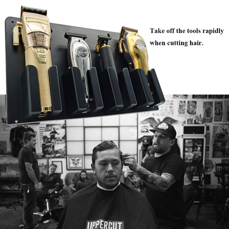 [Australia] - Barber Work Station Clipper Holder, Barber clipper keeper, Barber Clipper Organizer. (Black Wall mount) Black Wall mount 