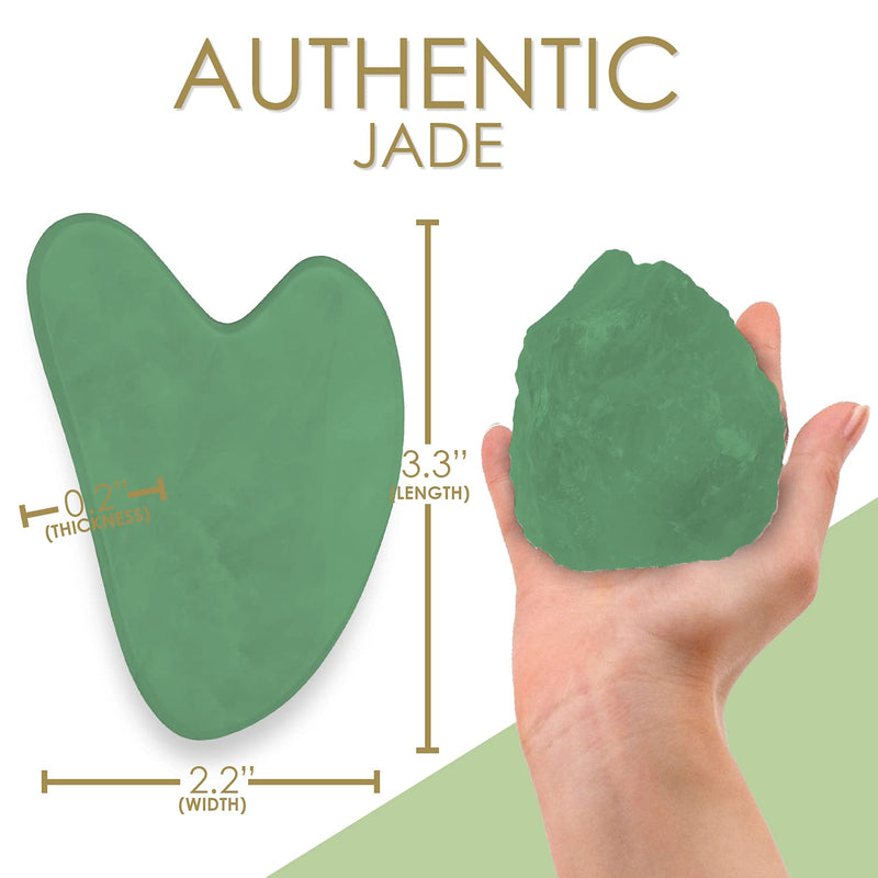 [Australia] - Radiant Harmony Gua Sha Massage Tool - Jade Gua Sha Stone as Face Massager - Easy to Use Face Sculpting Tool w/Luxury Box, Bag & Instructions (Dark Jade) Dark Jade 