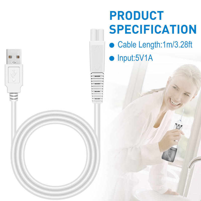 [Australia] - Replacement USB Charger Cable for Binefia HF-2 Water Flosser Dental Oral Irrigator (1 Pack) 