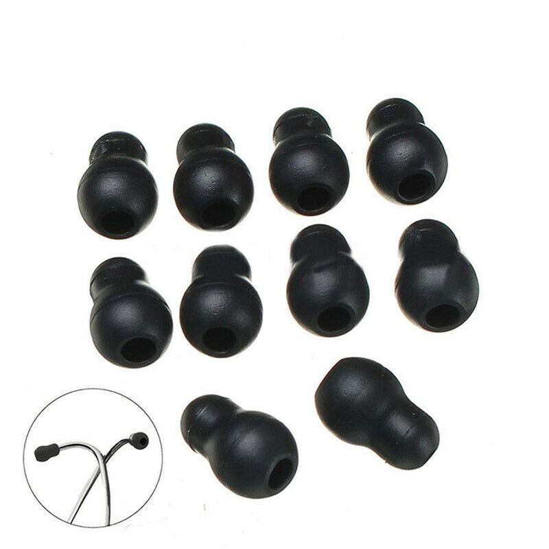 [Australia] - 10Pcs Super Soft Earbud Eartips Earpieces Replacement for Littmann Stethoscope Silicone Black 