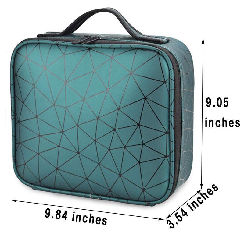 [Australia] - Travel Makeup Bag Portable Cosmetic Organizer Toiletry Storage Bag Rhombus - Green 