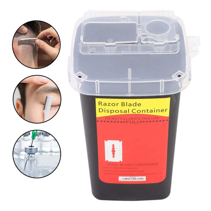 [Australia] - Delaman Sharps Disposal Case Waste Blade Storage Box Tattoo Blade Syringe Needle Trash Container 1PC(Black) 