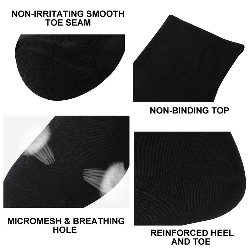 [Australia] - Facool Diabetic Socks for Men Women, Dress Cushioned Crew Cotton Socks with Non-Binding,Loose Top,Seamless Toe 6 Pairs Multicolor(2 X Black+2 X Grey+2 X Navy Blue) X-Large 