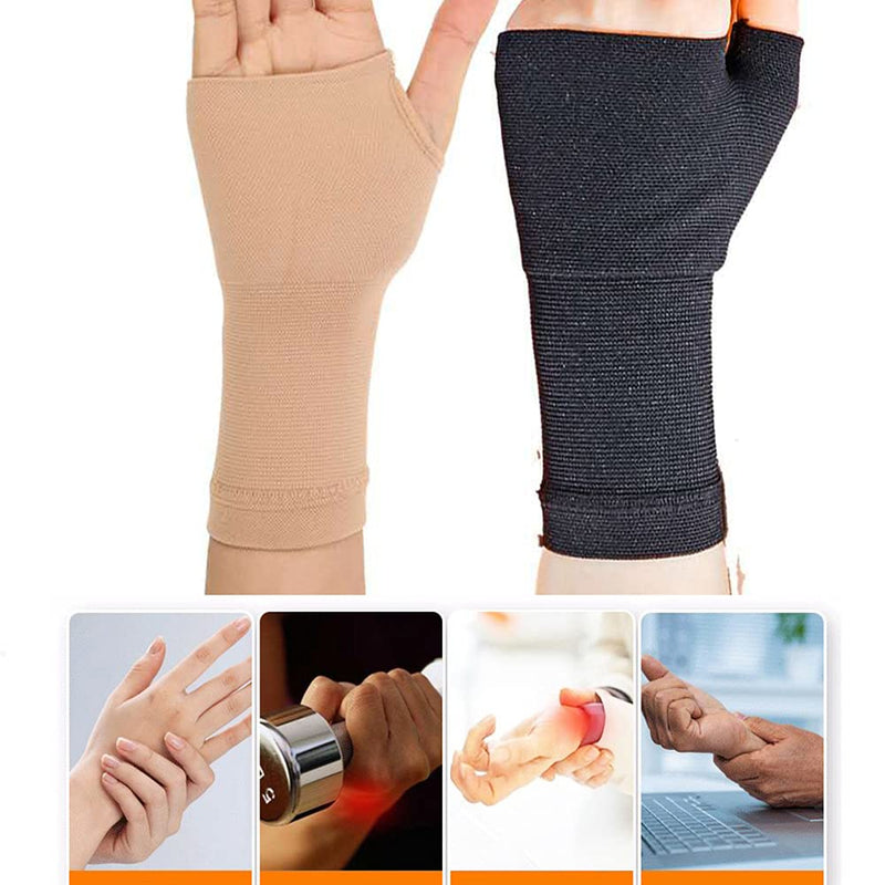 [Australia] - QUKU 2 Pair Arthritis Gloves, New Material, Compression for Arthritis Pain Coffee Medium 