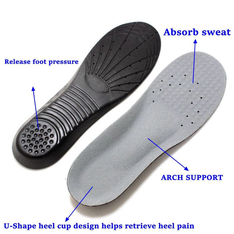 [Australia] - Shoe Insoles, Memory Foam Insoles, Providing Excellent Shock Absorption and Cushioning for Feet Relief, Comfortable Insoles for Men and Women for Everyday Use, M [US M: 6-9/W: 7-11] Black M [US M: 6-9/W: 7-11] 