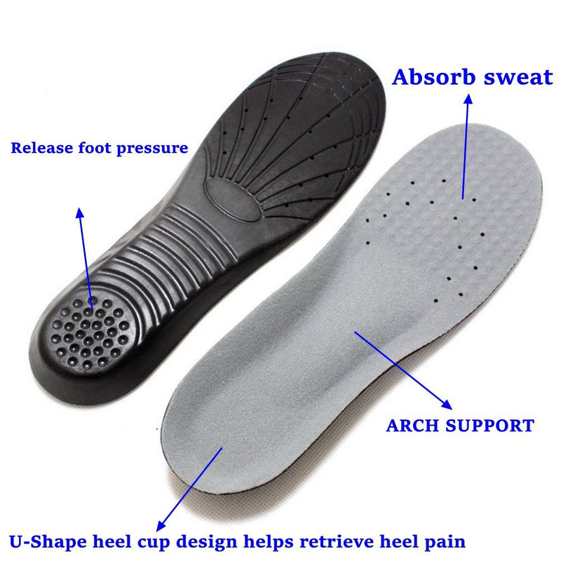 [Australia] - Shoe Insoles, Memory Foam Insoles, Providing Excellent Shock Absorption and Cushioning for Feet Relief, Comfortable Insoles for Men and Women for Everyday Use, S [US : 4.5-6.5] Black S [US : 4.5-6.5] 