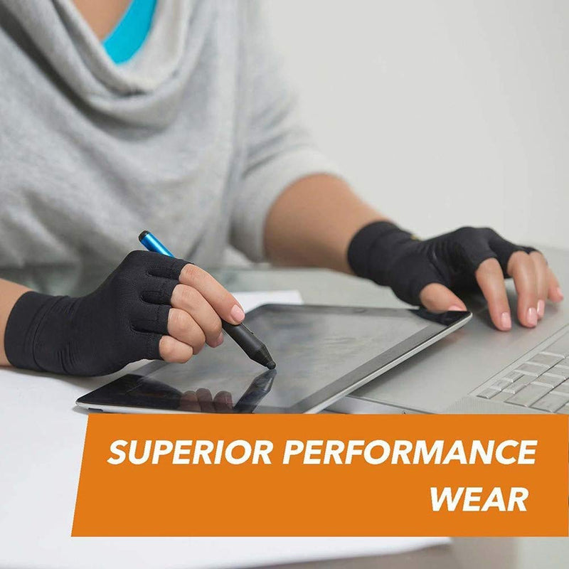[Australia] - Copper Arthritis Gloves, Compression Gloves for Hands and Fingers Rehabilitation, Arthritis Gloves for Women Men Relief Hand Pain of Arthritis, Swelling, Carpal Tunnel - Size Large Large (1 Pair) 