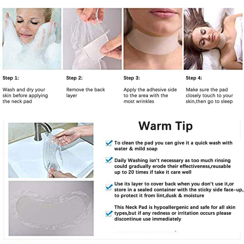 [Australia] - PHCOMRICH Anti Wrinkle Silicone Neck Pads,Resuable and 100% Medical Grade Décolleté Anti Wrinkle Patches Wrinkles Remover for Eliminatinb and Preventing Neck Wrinkles(2pcs) 