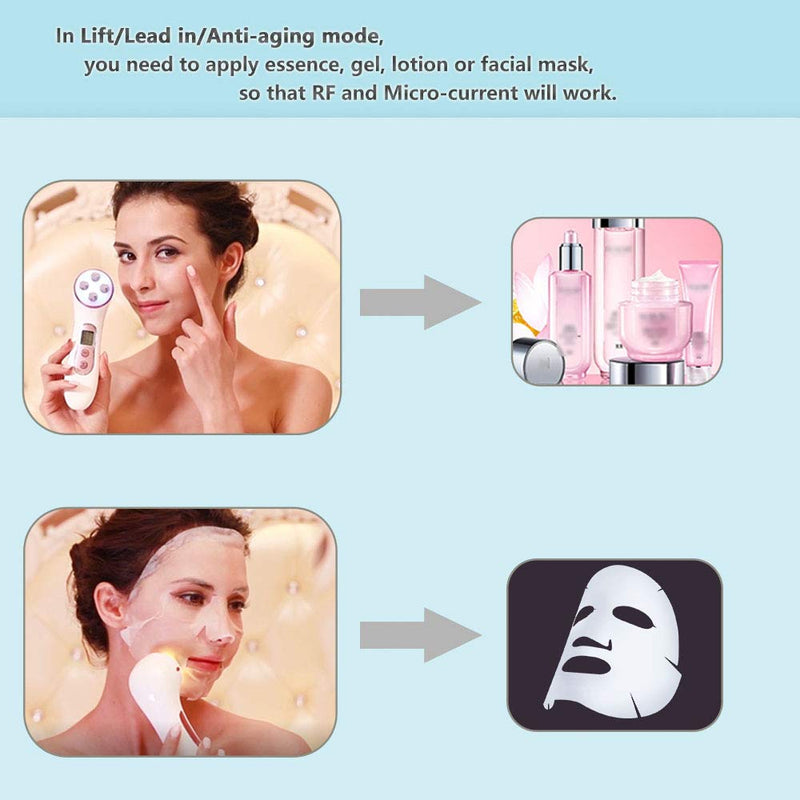 [Australia] - Karloz 5 in1 Multifunctional Facial Massager High Frequency Skin Tightening EMS Colorful LED Light Therapy Skin Toning Machine for Face Lift Wrinkle Remover Anti-aging… 