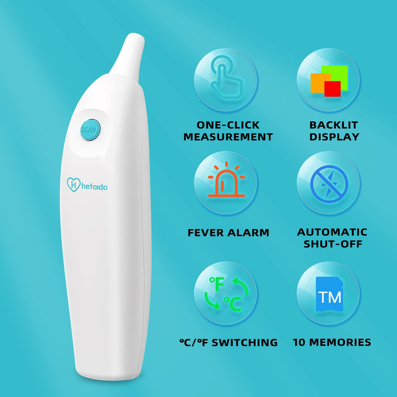[Australia] - Ear Thermometer for Adults and Kids, Infrared Temperature Thermometer for Children, Digital Baby Body Thermometers with Fever Alarm and Accuracy Reading 