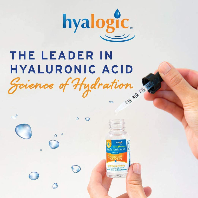 [Australia] - Hyalogic Liquid Synthovial Seven - Oral Hyaluronic Acid Supplement 1oz with Bonus Lip Balm HA Stick - Skin, Body and Lip Hydration 