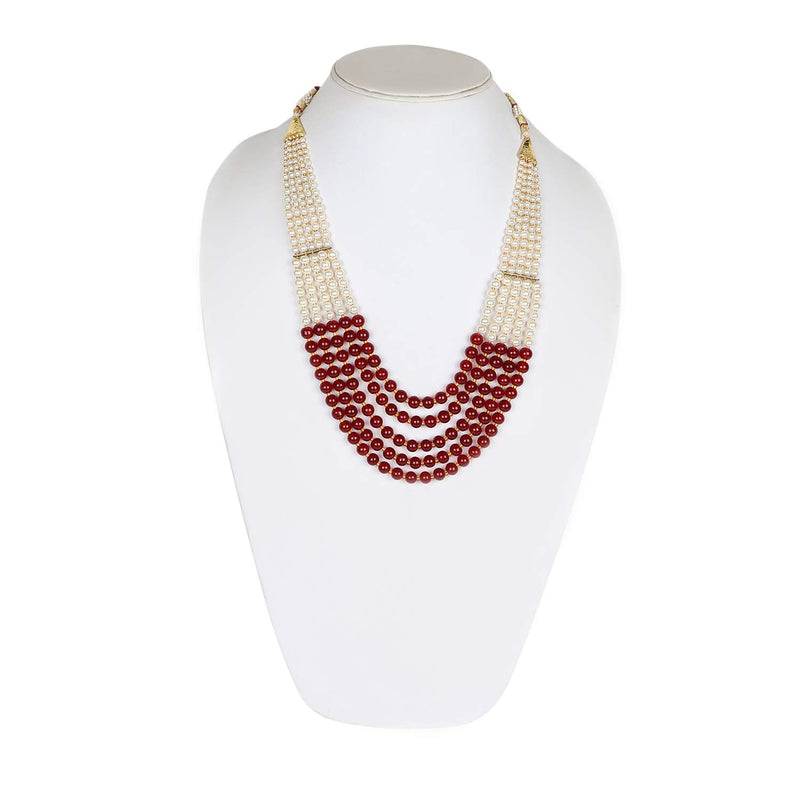 [Australia] - Sansar India Beaded Five Layer Multistrand Indian Necklace Jewelry for Girls and Women 1259 
