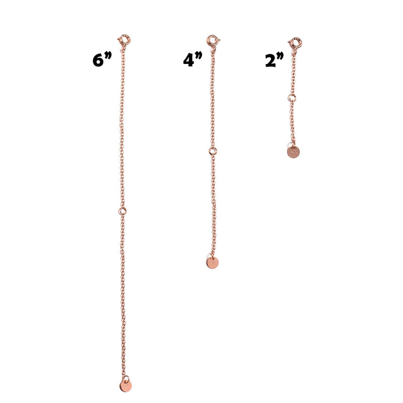 [Australia] - LONAGO 3 Pieces 925 Sterling Silver Necklace Extender Chain Bracelet Anklet Extension Set Adjustable Length, 2"+4"+6" rose-gold-plated-silver/2"+4"+6" 