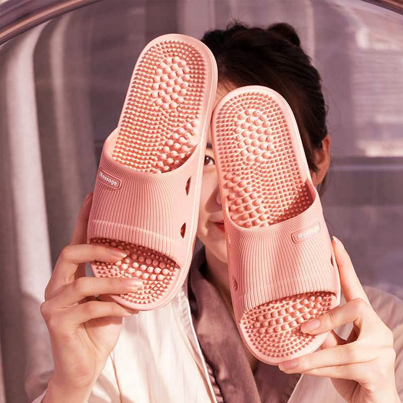 [Australia] - Reflexology Slippers Foot Massager for Plantar Fasciitis Acupressure Acupuncture Slippers Arthritis Pain Relief for feet Man Women Stress Relief Gifts (Pink, UK Women 5.5-6) Pink 