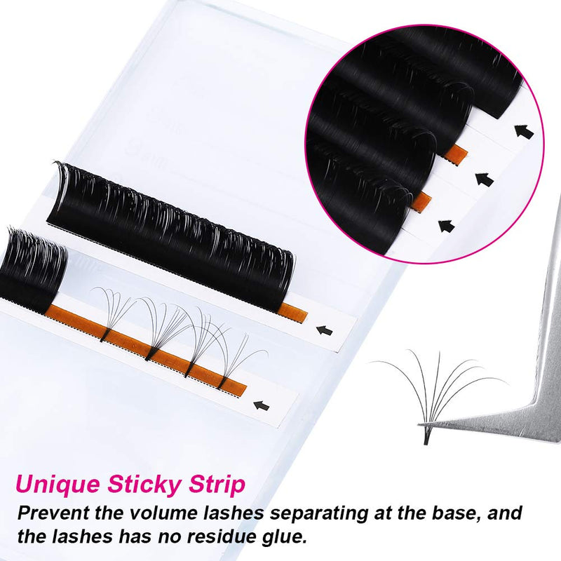 [Australia] - Fadlash Easy Fan Lashes 0.07 D Curl 12mm Sing Tray Easy Fan Russian Lashes Withstand 90‚ÑÉ Self Fanning Lashes Automatic Blooming Lashes Volume Eyelash Extensions(0.07-d-12mm) 12 mm 0.07-D 