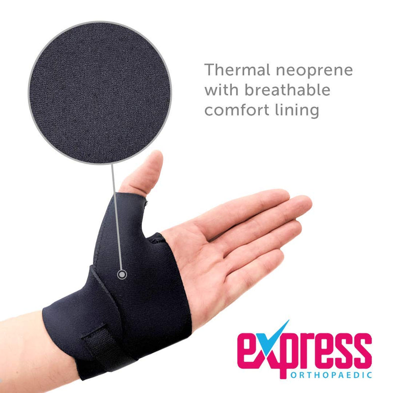 [Australia] - Express Orthopaedic® - Medically Approved Neoprene Wrist & Thumb Support Wrap - Bilateral (Black, SMALL - Wrist Circ:15-17cm) Black 