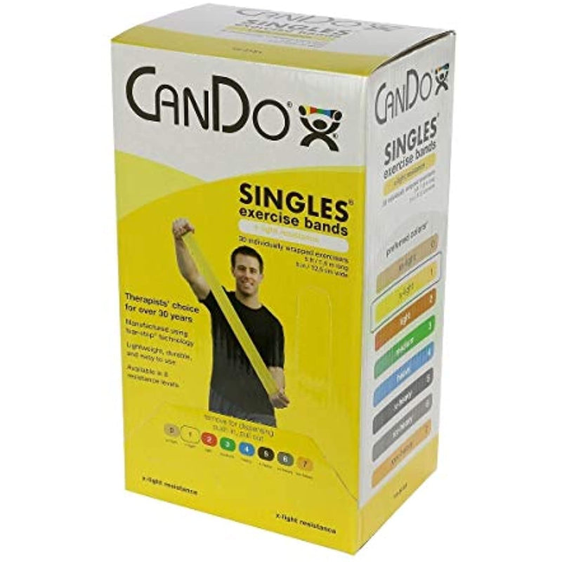[Australia] - Fabrication Fabrication CanDo Exercise Band, 5-Foot Singles, 30-Piece Dispenser Tan 30 Count 