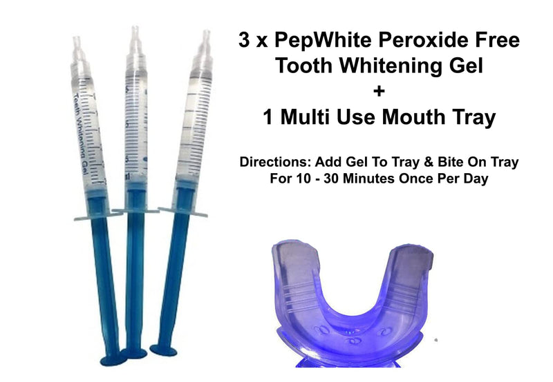 [Australia] - PEP-WHITE - ZERO PEROXIDE Teeth Whitening Advanced Gel - The Worlds Most Effective Peroxide Free Exclusive Formula Pro Home Teeth Whiten Tooth Whitening Dental Care (TEETH WHITENING) 3x GEL Bleaching Kit Advanced Light Whitener & Special Delivery bette... 