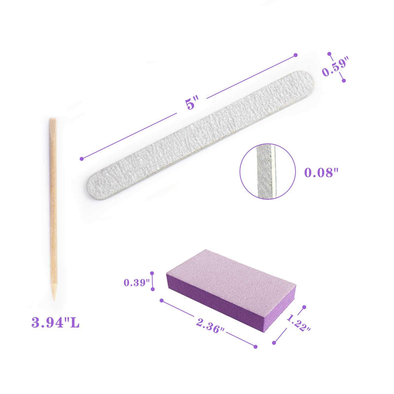 [Australia] - Professional Disposable Manicure Kit Basics 3 Piece Nail Kit, Wood Nail File 100/180 Grit, Mini Buffer 80/100 Grit, Wood Stick, 10 Set 