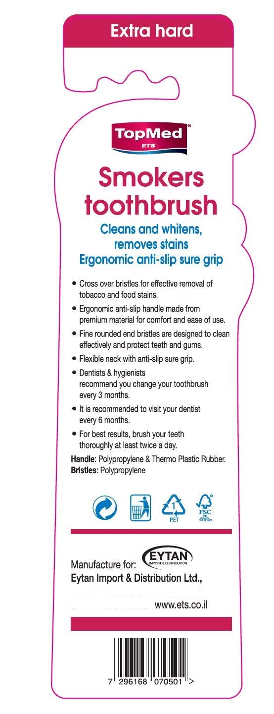 [Australia] - Top Med ETS Smokers Toothbrush Extra Hard (Color May Vary) 1 Pack 1 Count (Pack of 1) 