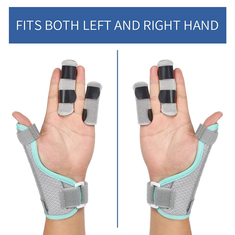 [Australia] - Simnoble Thumb Support Brace & 2 Pieces Finger Splint - Thumb Spica Splint - Thumb & Wrist Stabilizer Splint for BlackBerry Thumb, Pain Relief, Arthritis, Tendonitis, Sprained and Carpal Tunnel Supporting 