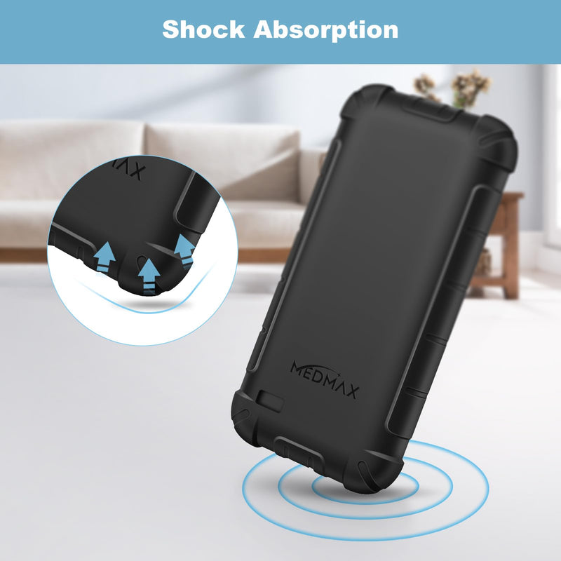 [Australia] - MEDMAX Silicone Case for Omnipod 5, Lightweight Shockproof Anti Slip Protective Cover Soft Gel Skin with Raised Bezel for Omnipod 5 Device, (Black) Black 