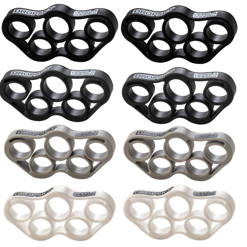 [Australia] - Finger Strengthener Hand Resistance Bands [8pcs], Finger Exerciser Grip Strength Trainer Hand Stretcher, Muscle Exercisers Improve Grips Performance (4 Levels 6.6lb, 8.8lb, 11lb, 13.2lb) 