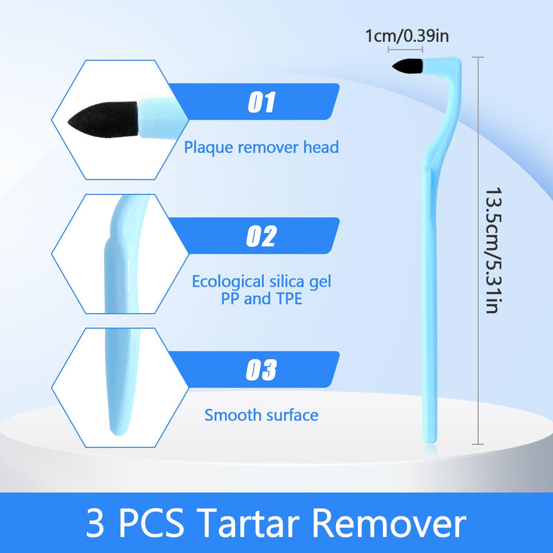 [Australia] - Sularpek 3 PCS Tartar Remover, Teeth Cleaning Kit,Plaque Remover for Teeth, for Removing Plaque & Stain (White & Blue&Grey) 