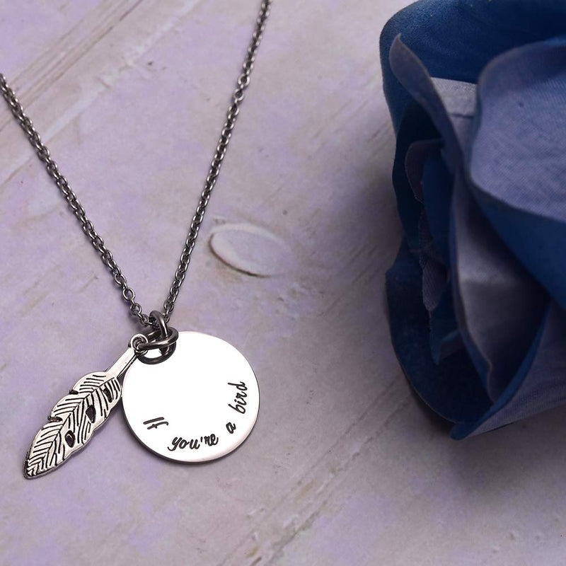 [Australia] - LParkin If You're A Bird I'm A Bird Boyfriend Girlfriend Couples Anniversary Wedding Day Necklace Keychain Set Stainless Steel Polished Finish If You're A Bird I'm A Bird Necklace Set 