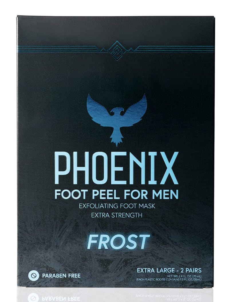 [Australia] - Phoenix Foot Peel for Men - Extra Large - Extra Strength - Menthol - Exfoliating Dry Feet Treatment - 2 Pack - Callus Remover - Paraben Free 