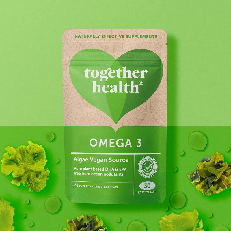 [Australia] - Algae Omega 3 – Together Health – Pure Algae Omega 3 – Unique Plant Source of DHA & EPA – Vegan Friendly - Made in The UK – Pack of 3 - 90 Softgels 90 Count (Pack of 3) 