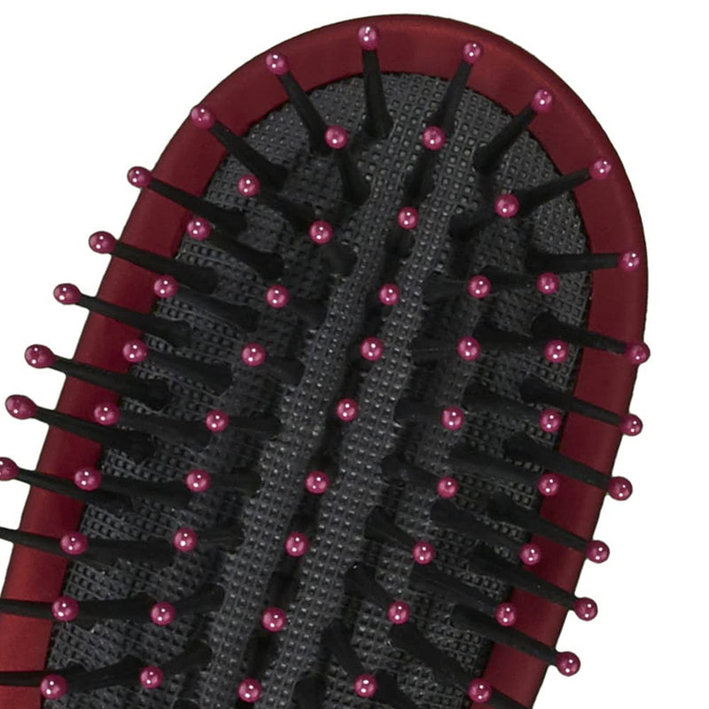 [Australia] - Conair Velvet Touch Mid-Size Cushion Hair Brush with Nylon Bristles and Soft-Touch Handle for On-the-Go Touch-Ups (Colors and Packaging Vary), 1 Count 