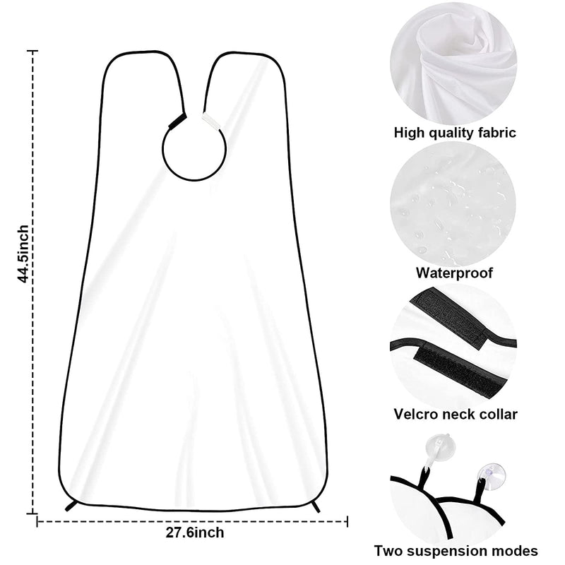 [Australia] - Shaving Bib Beard Bib Apron Beard Shaping Tool Beard Hair Clippings Catcher Trimming Accessories with Suction Cups Hair Nylon Beard Trimming Perfect Grooming Gift for Men Father Husband 