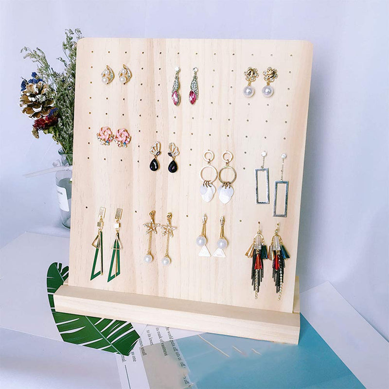 [Australia] - DesignSter Wood Earring Organizer Stand - Classy 108 Holes Earring Holder/Stud Earring Display Storage/Large Earrings Tower/Removable Wooden Jewelry Showcase 