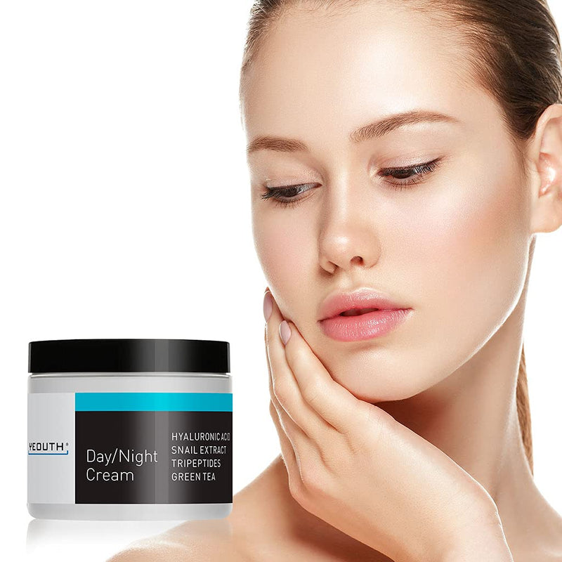 [Australia] - YEOUTH Day Night Moisturizer for Face with Snail Extract, Hyaluronic Acid, Green Tea, and Peptides, Anti Aging Day Cream or Night Cream Moisturizer for Dry Skin, (4oz) 113.4 g (Pack of 1) 