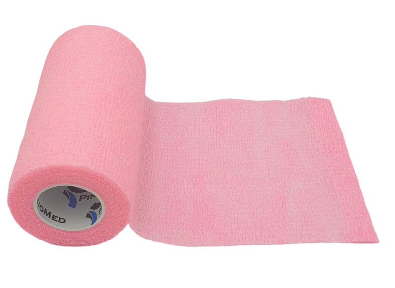 [Australia] - PintoMed - 10 x Pink - Cohesive Bandage Stretched 10 Rolls x 10cm x 4.5m Self-Adhesive Flexible Bandages, First Aid Sports Wrap Bandages - Pack of 10 