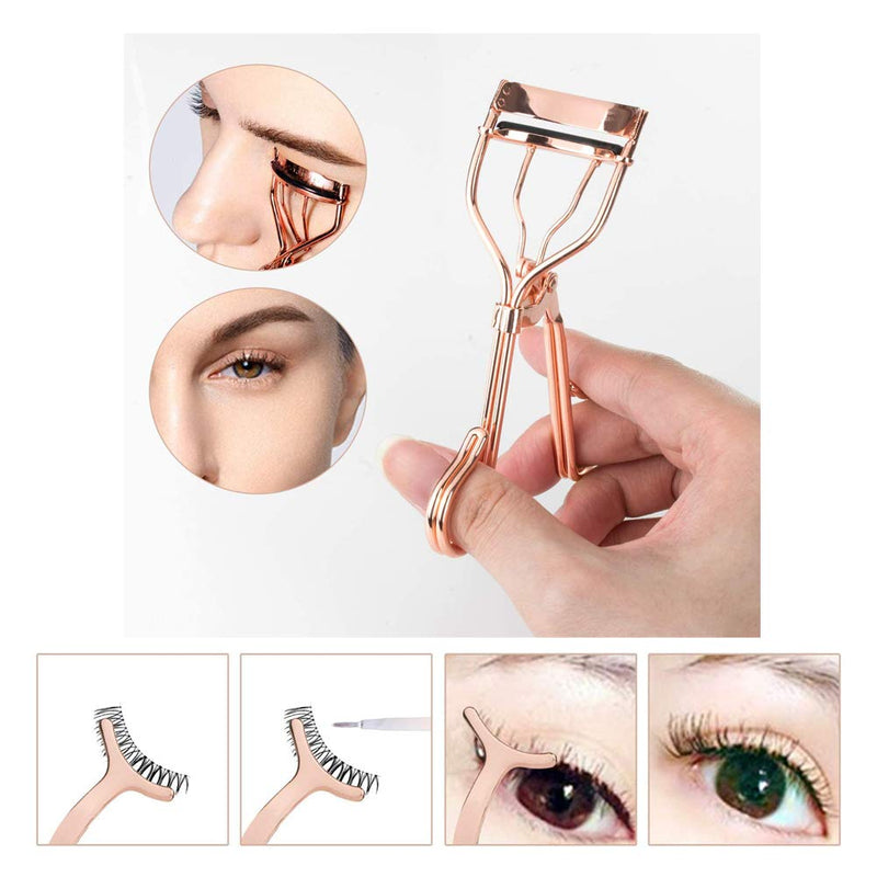 [Australia] - Eyelash Curler, Eyelash Tweezers, Stainless Steel Eyelash Curler, Eyelash Curler Set with 5 Silicone Refill Pads, Eyelash Extension Tweezers, Remover Clip Tweezers Nipper for Various Eye Shape 