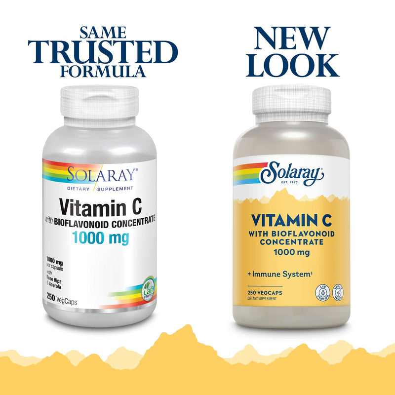 [Australia] - Solaray Vitamin C with Bioflavonoid Concentrate 1000mg, Healthy Immune Function, Skin, Hair & Nails Support, 250 VegCaps 