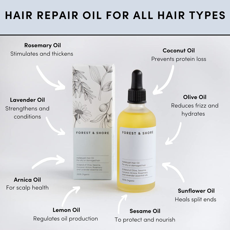 [Australia] - Hair Oil Natural & Organic Hair Mask & Hair Treatment with Coconut Oil for Dry Damaged Hair (100ml, Hair conditioning Oil) 100 ml (Pack of 1) 
