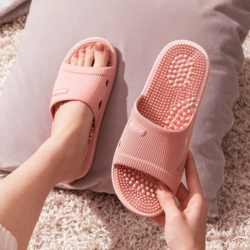 [Australia] - Reflexology Slippers Foot Massager for Plantar Fasciitis Acupressure Acupuncture Slippers Arthritis Pain Relief for feet Man Women Stress Relief Gifts (Pink, UK Women 5.5-6) Pink 