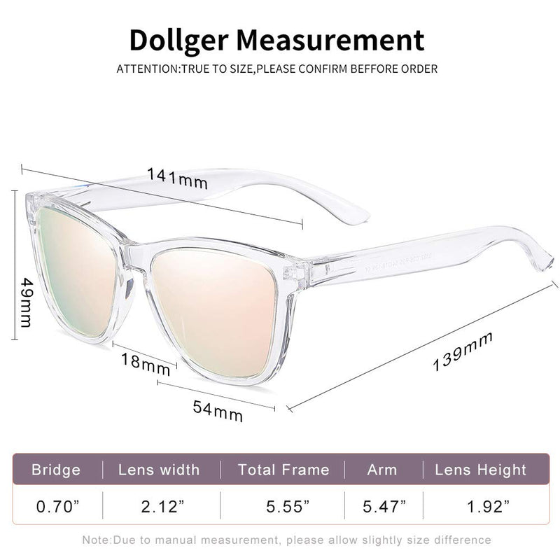 [Australia] - Dollger Polarized Sunglasses for Men Women Retro Classic UV400 Protection Sunglasses A1:pink and Brown 