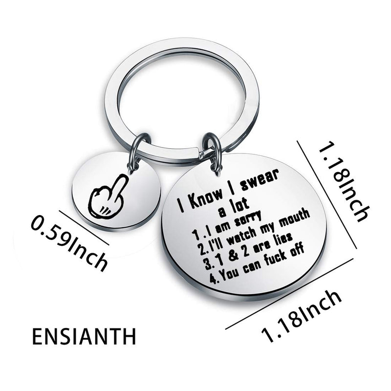 [Australia] - ENSIANTH Funny Sarcastic Gift I Know I Swear A lot I Am Very Sorry I'll Try to Be Good Keychain Rude Gift Best Friend Birthday Gift 