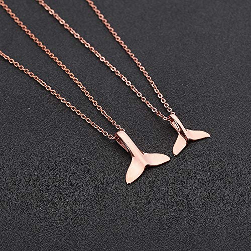 [Australia] - JOYID 316 Stainless Steel Whale Dolphin Tail Pendant Necklace Fish Tail Necklace for Women Girls 3 Colors Rose Gold 