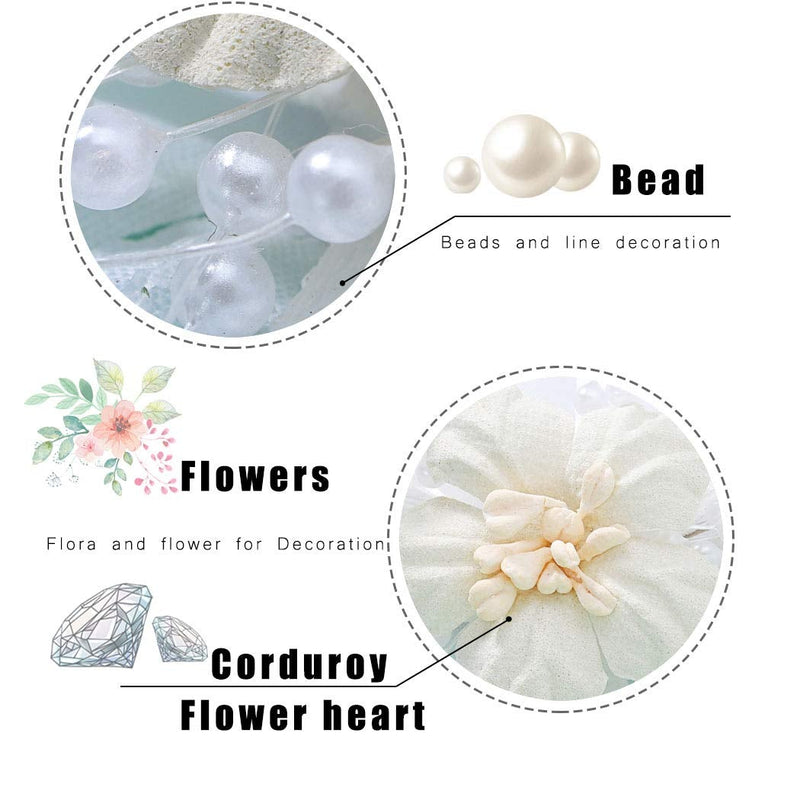 [Australia] - IYOU Floral Princess Headpiece Flower Wedding Hair Clip White Flower Frist Communion Hair Accessories for Flower Girls and Bridesmaid 