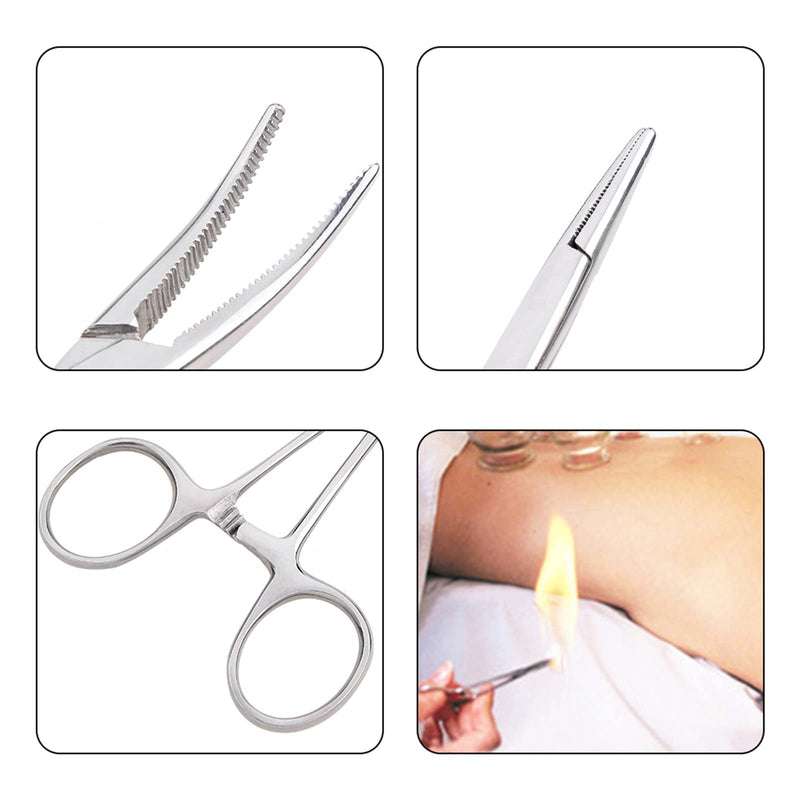 [Australia] - WUWYOUWL Hemostat Forceps, Stainless Steel Dog Cat Pet Scissors Ear Hair Clamp Fishing Scissors Tools (18cm Bent) 18cm Bent 