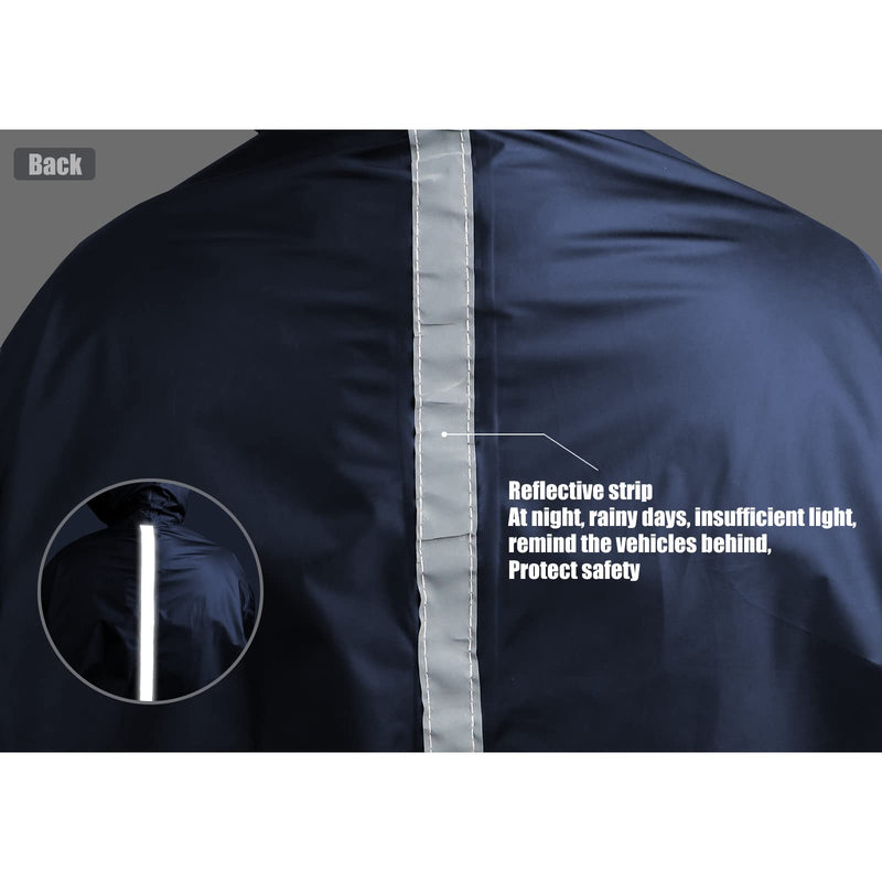 [Australia] - Anyoo Waterproof Wheelchair Poncho Cover Lightweight Rain Poncho Cape Shield with Elastics Provide Dry Protection for Wheelchairs dark blue 