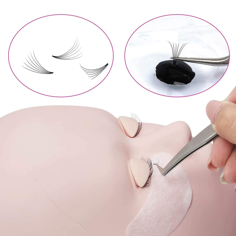 [Australia] - FADLASH Lash Mannequin Head with 4 Pairs Replacement Eyelids for Training Eyelash Extensions and Makeup Mannequin Head for Practice White Mannequin Head 