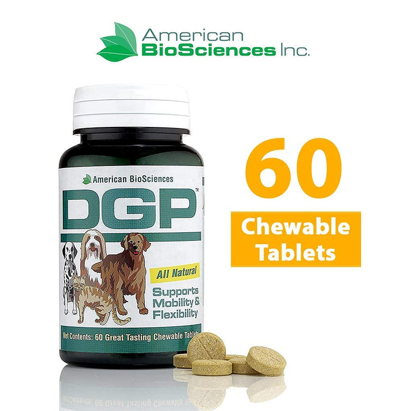 [Australia] - American BioSciences DGP, Joint Relief Formula for Pets, Works Quickly to Support Mobility, Flexibility and Enhanced Energy, 60 All-Natural Chewable Tablets 